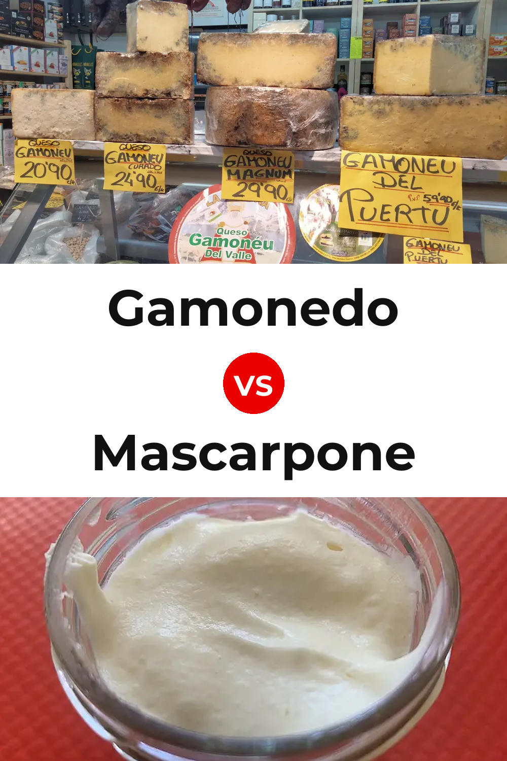 Gamonedo Cheese vs Mascarpone Cheese Pinterest comparison