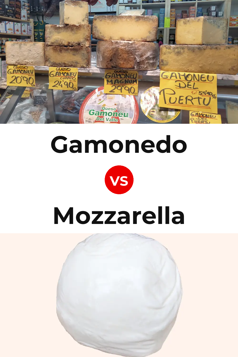 Gamonedo Cheese vs Mozzarella Cheese Pinterest comparison