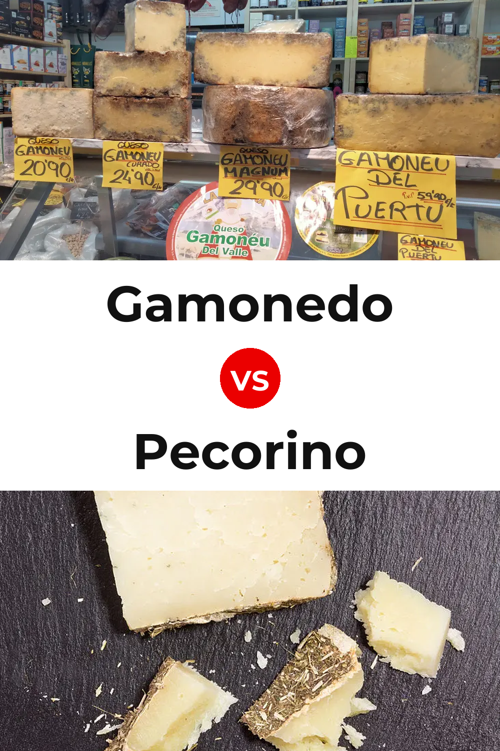 Gamonedo Cheese vs Pecorino Cheese Pinterest comparison