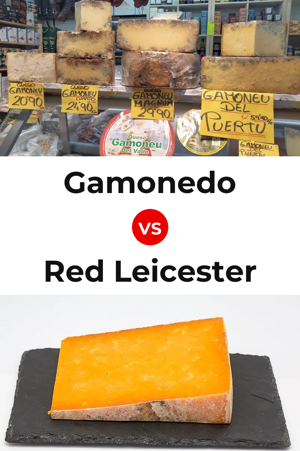 Gamonedo Cheese vs Red Leicester Cheese Pinterest comparison