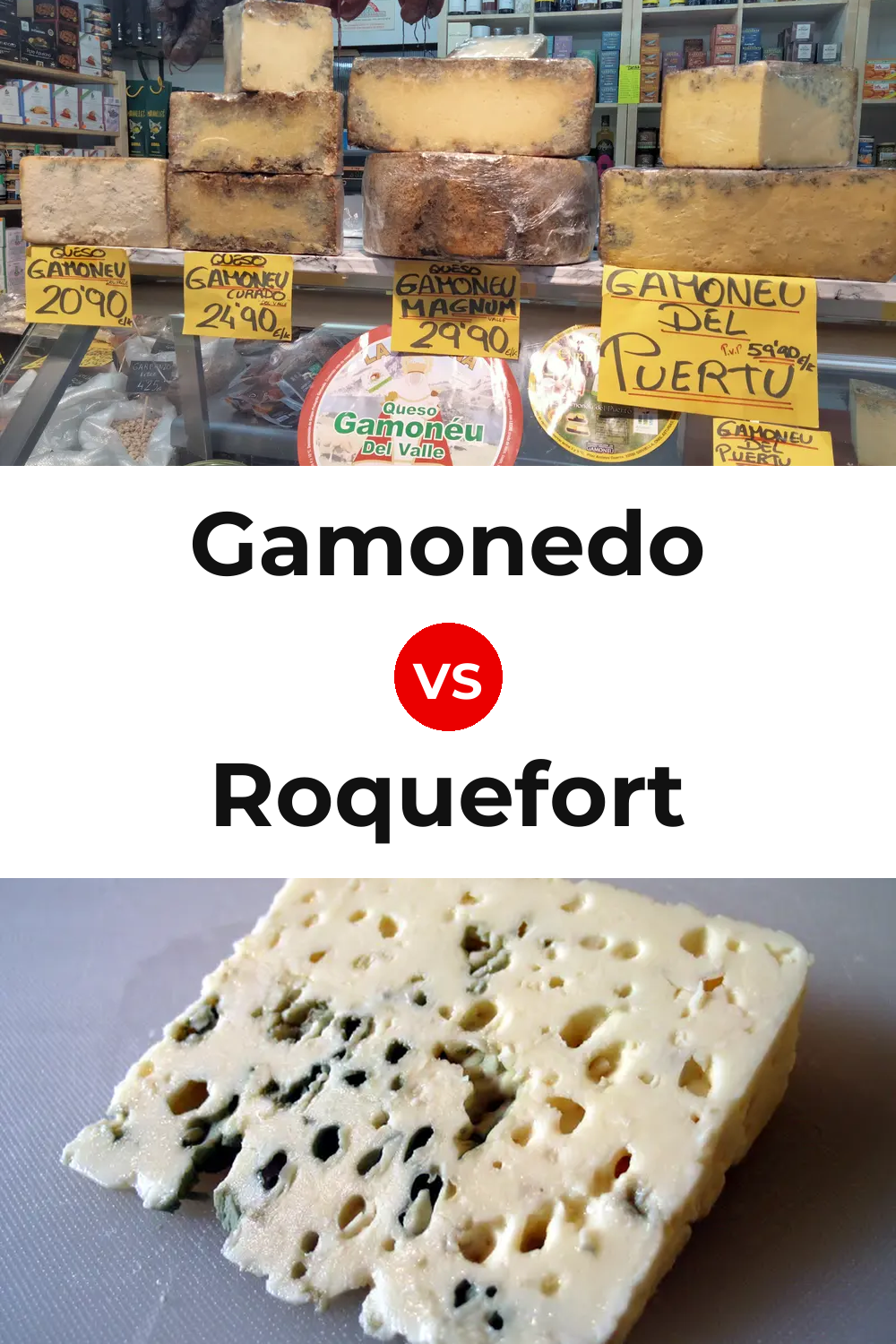 Gamonedo Cheese vs Roquefort Cheese Pinterest comparison