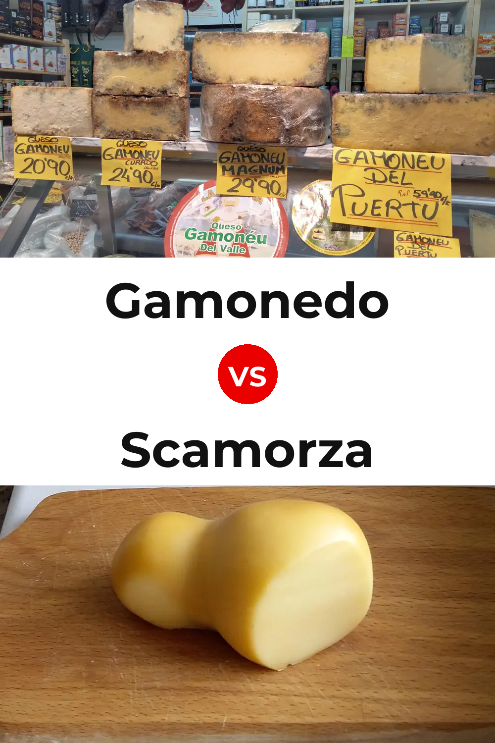 Gamonedo Cheese vs Scamorza Cheese Pinterest comparison