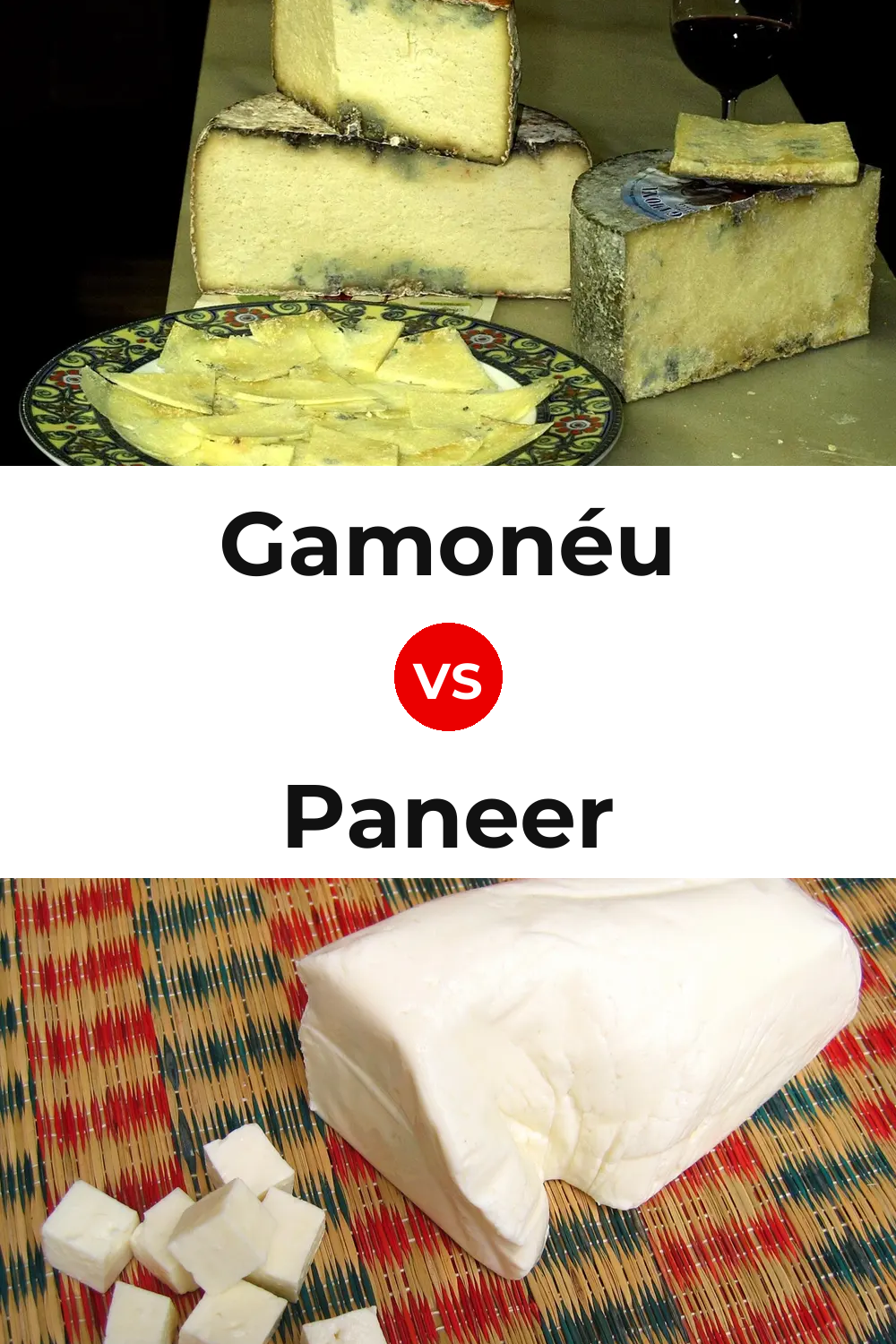 Gamonéu Cheese vs Paneer Cheese Pinterest comparison