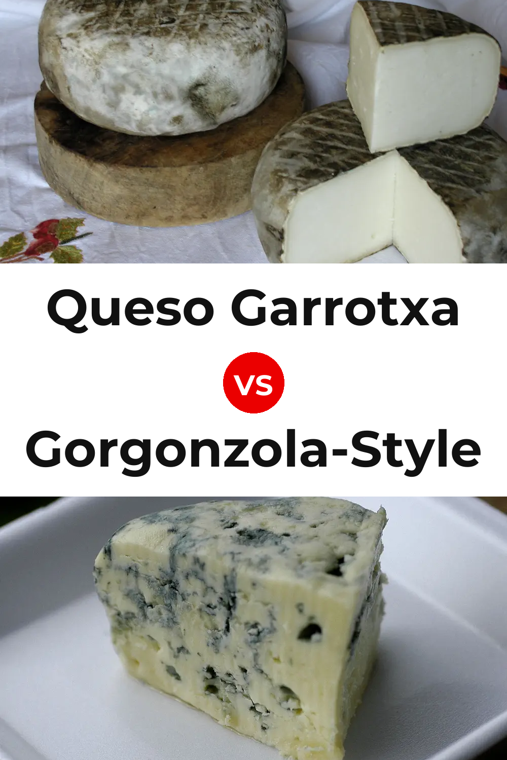 Queso Garrotxa vs Gorgonzola-Style Cheese Pinterest comparison