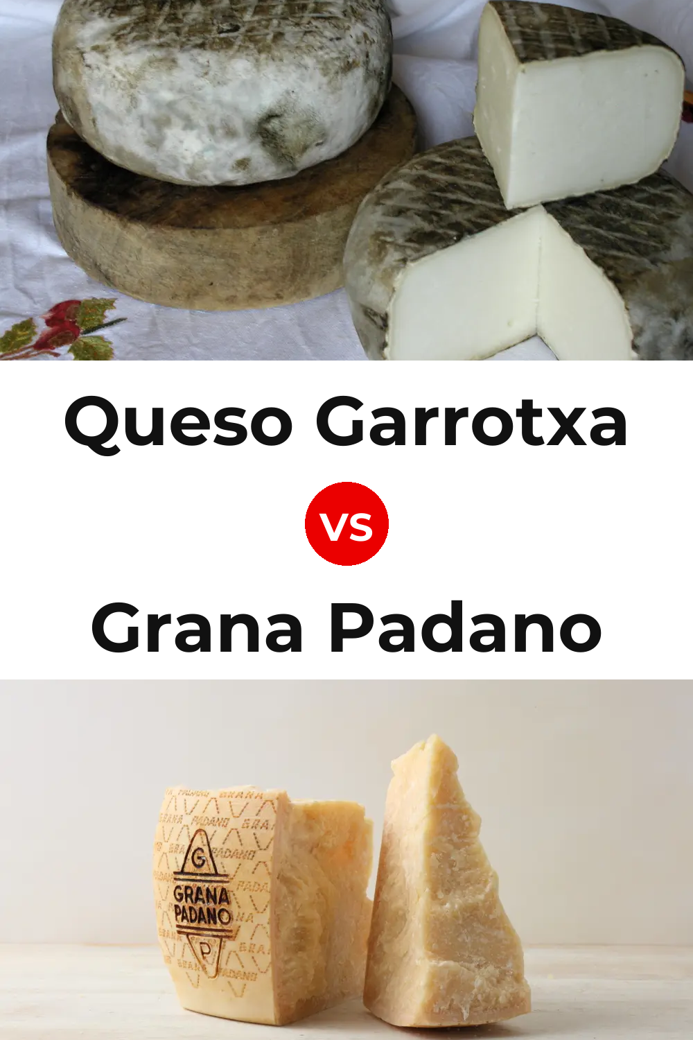 Queso Garrotxa vs Grana Padano Cheese Pinterest comparison