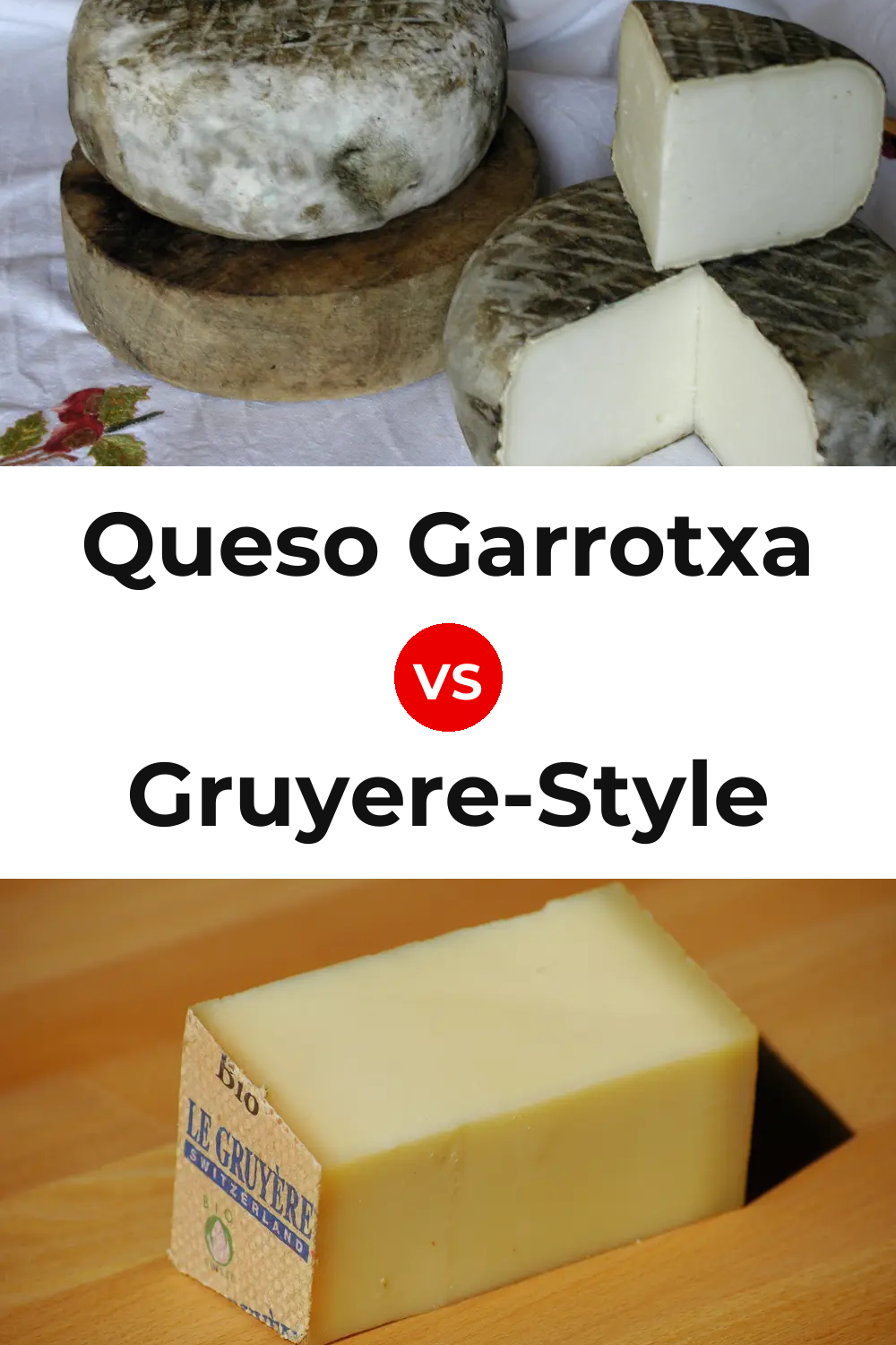 Queso Garrotxa vs Gruyere-Style Cheese Pinterest comparison
