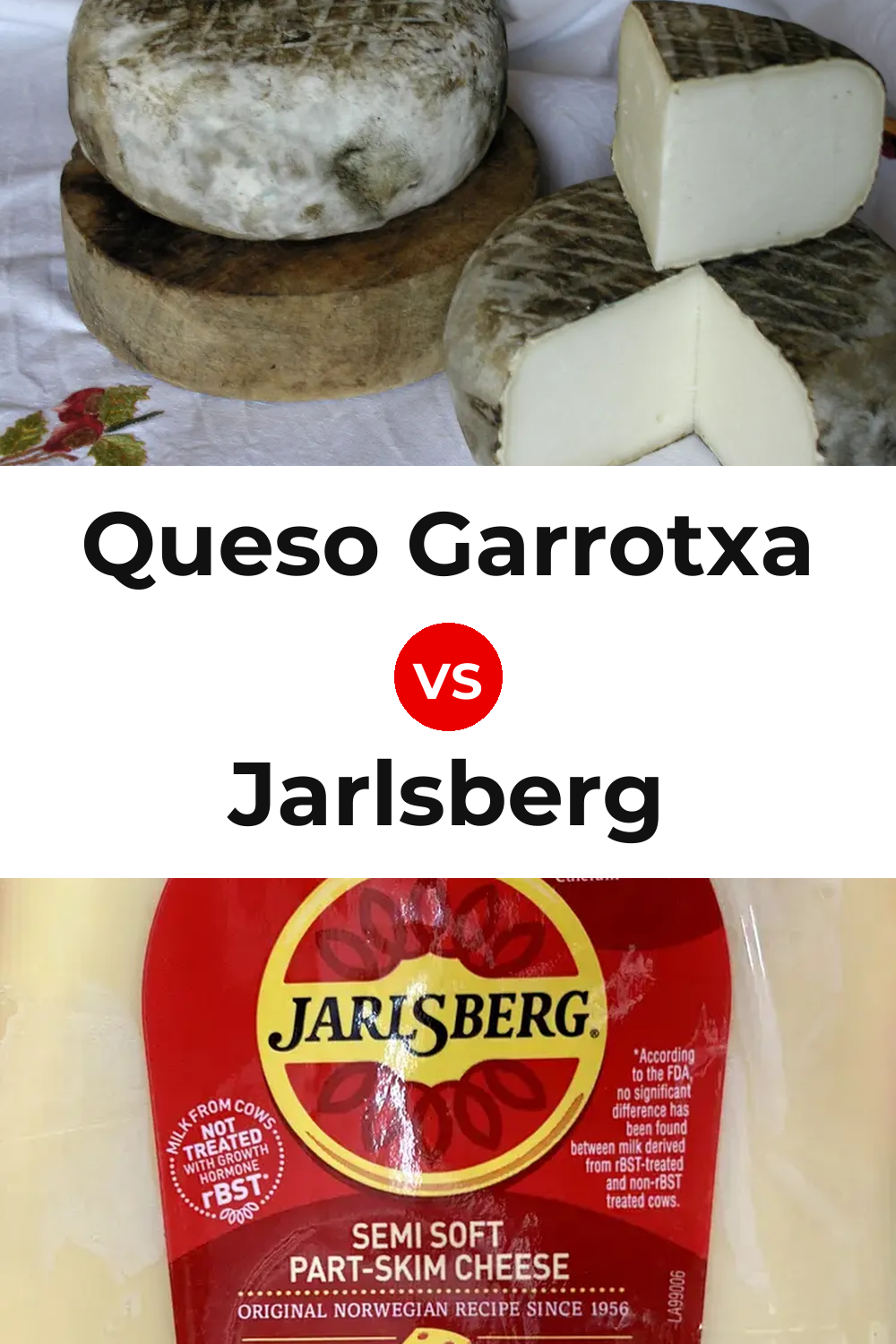 Queso Garrotxa vs Jarlsberg Cheese Pinterest comparison
