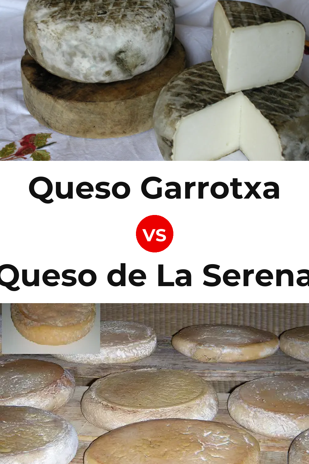 Queso Garrotxa vs Queso de La Serena Pinterest comparison