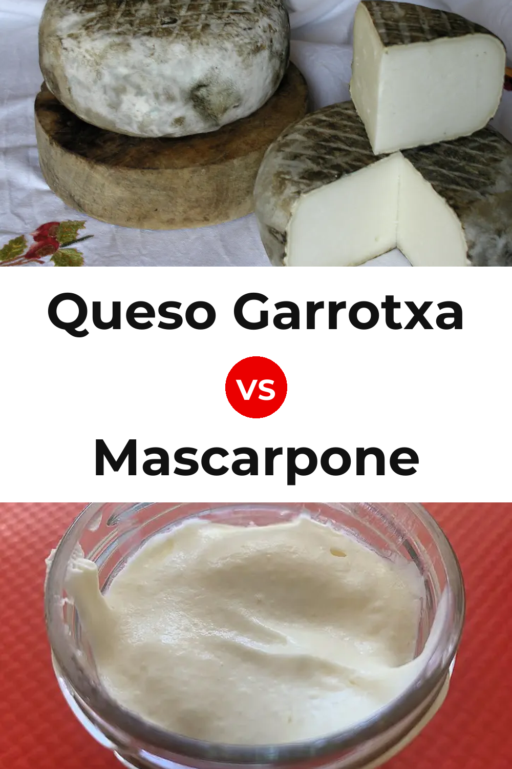 Queso Garrotxa vs Mascarpone Cheese Pinterest comparison