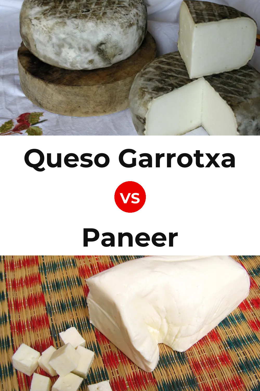 Queso Garrotxa vs Paneer Cheese Pinterest comparison