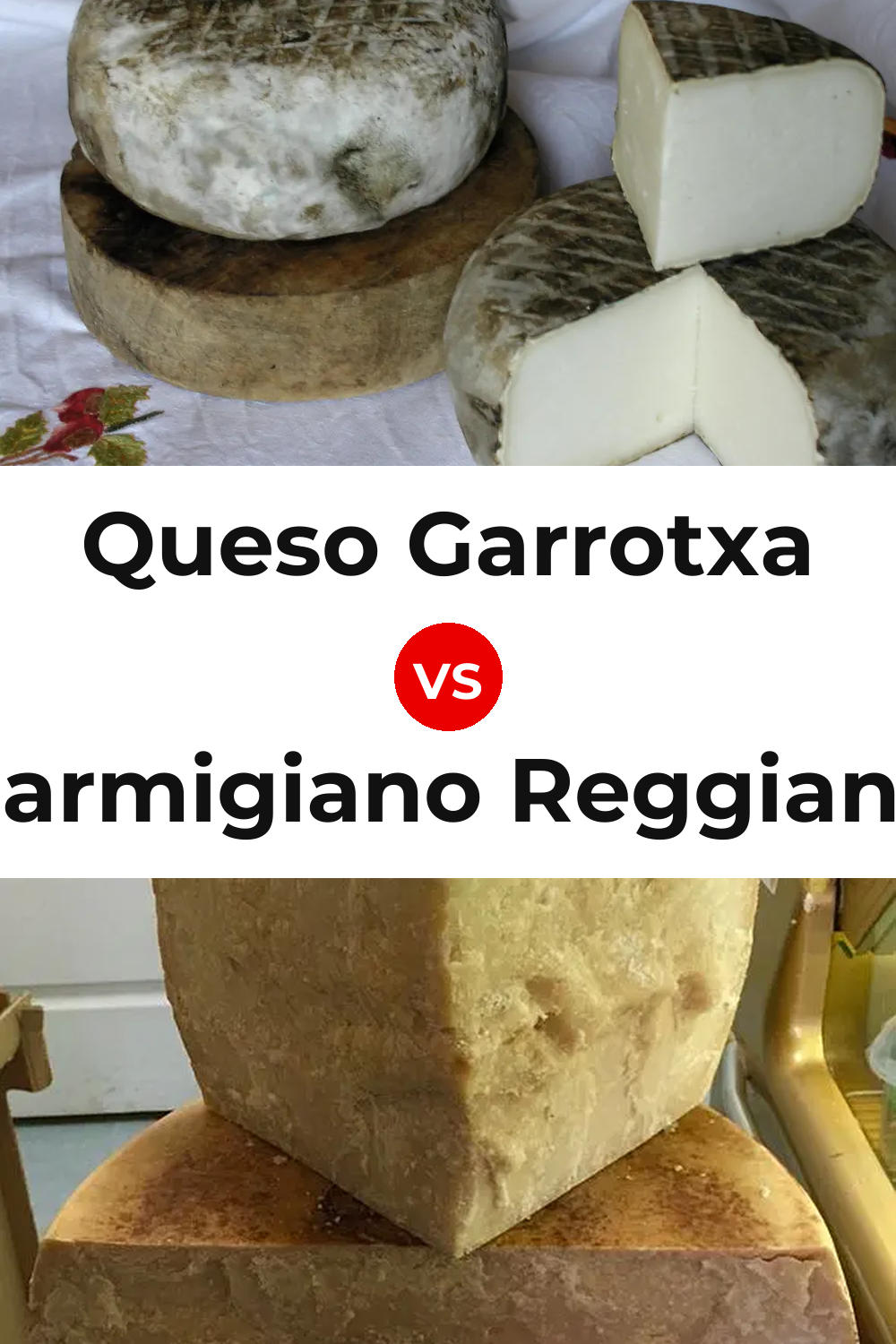Queso Garrotxa vs Parmigiano Reggiano Cheese Pinterest comparison