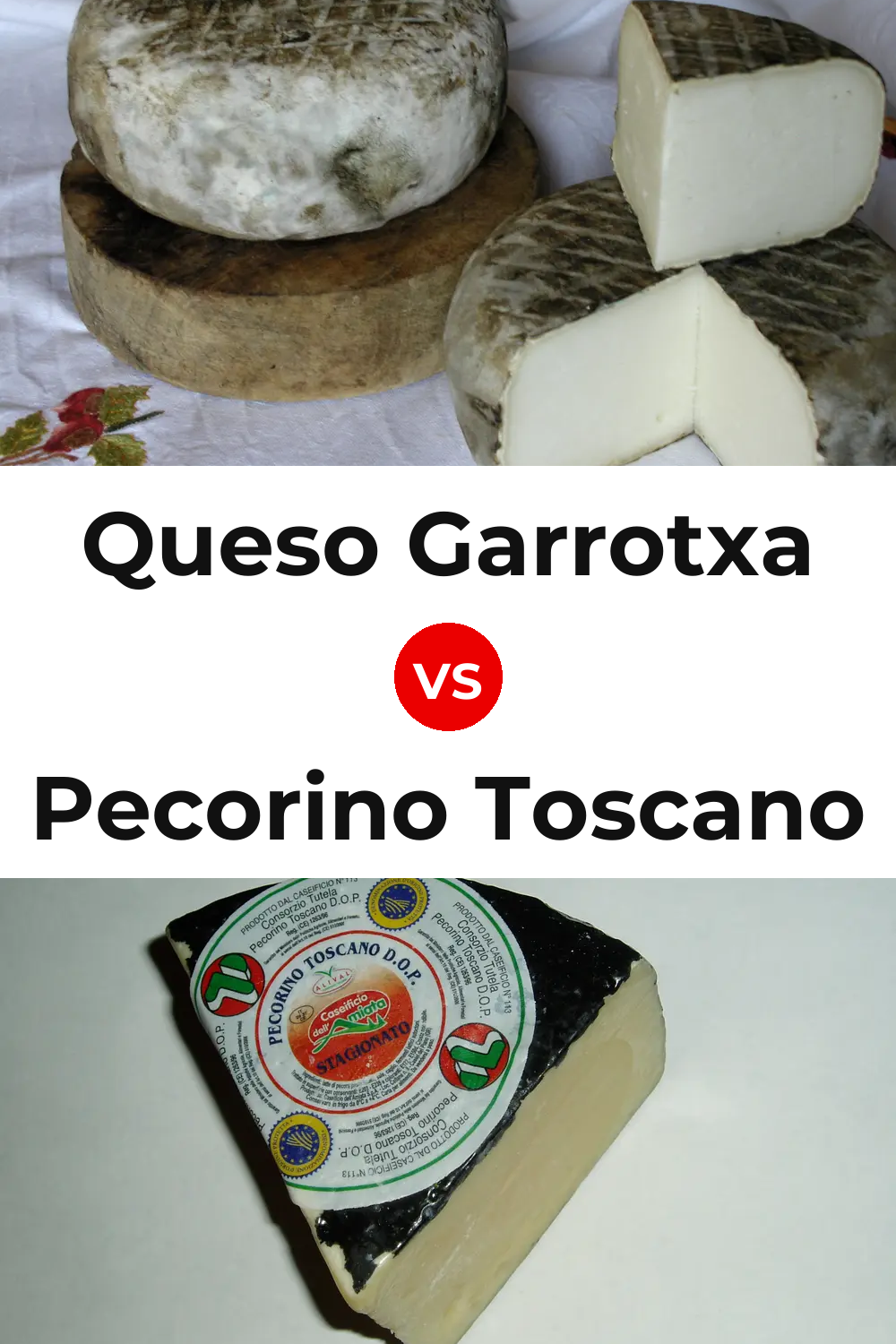Queso Garrotxa vs Pecorino Toscano Cheese Pinterest comparison