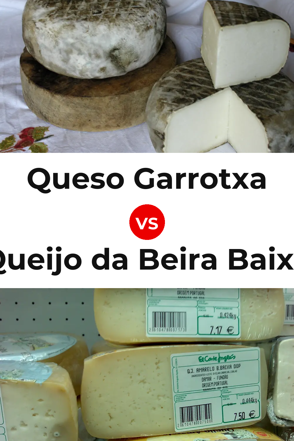 Queso Garrotxa vs Queijo da Beira Baixa Pinterest comparison