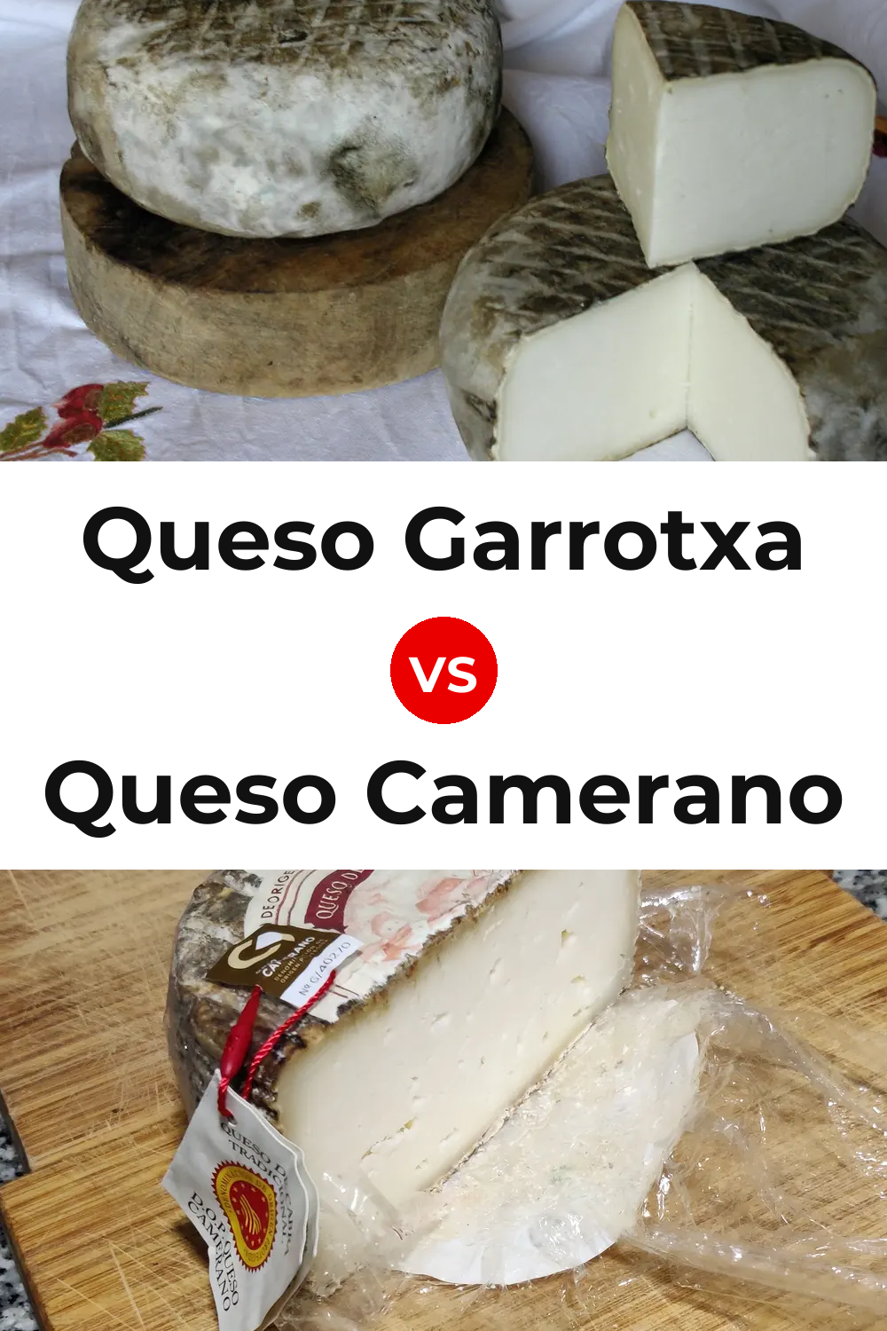 Queso Garrotxa vs Queso Camerano Pinterest comparison