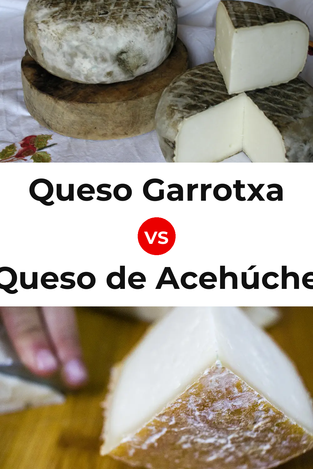 Queso Garrotxa vs Queso de Acehúche Pinterest comparison