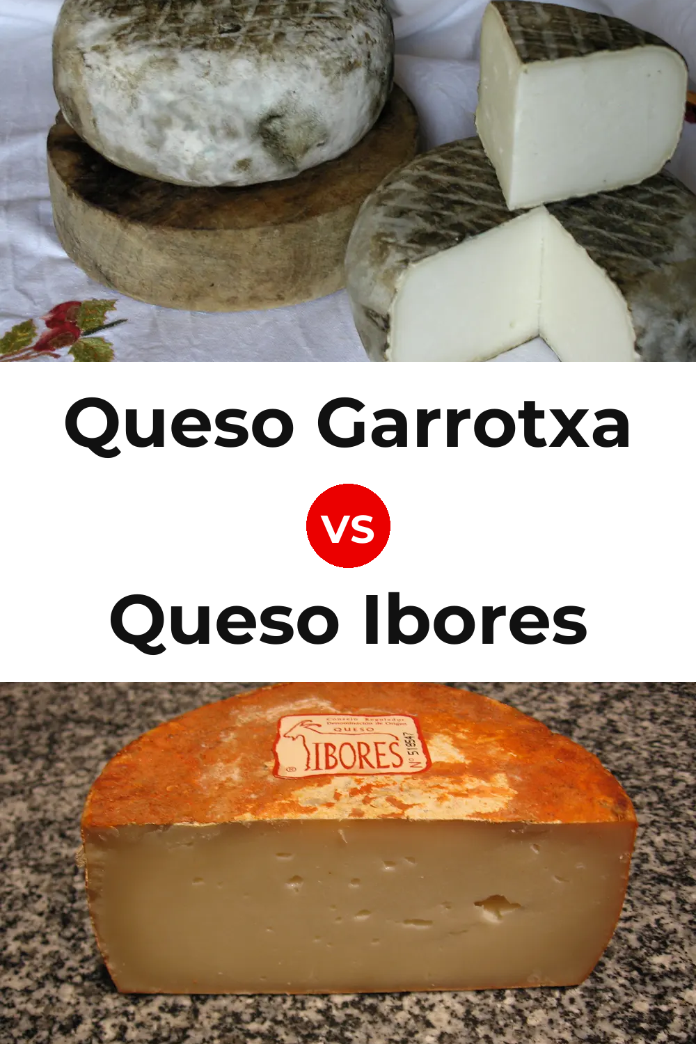 Queso Garrotxa vs Queso Ibores Pinterest comparison