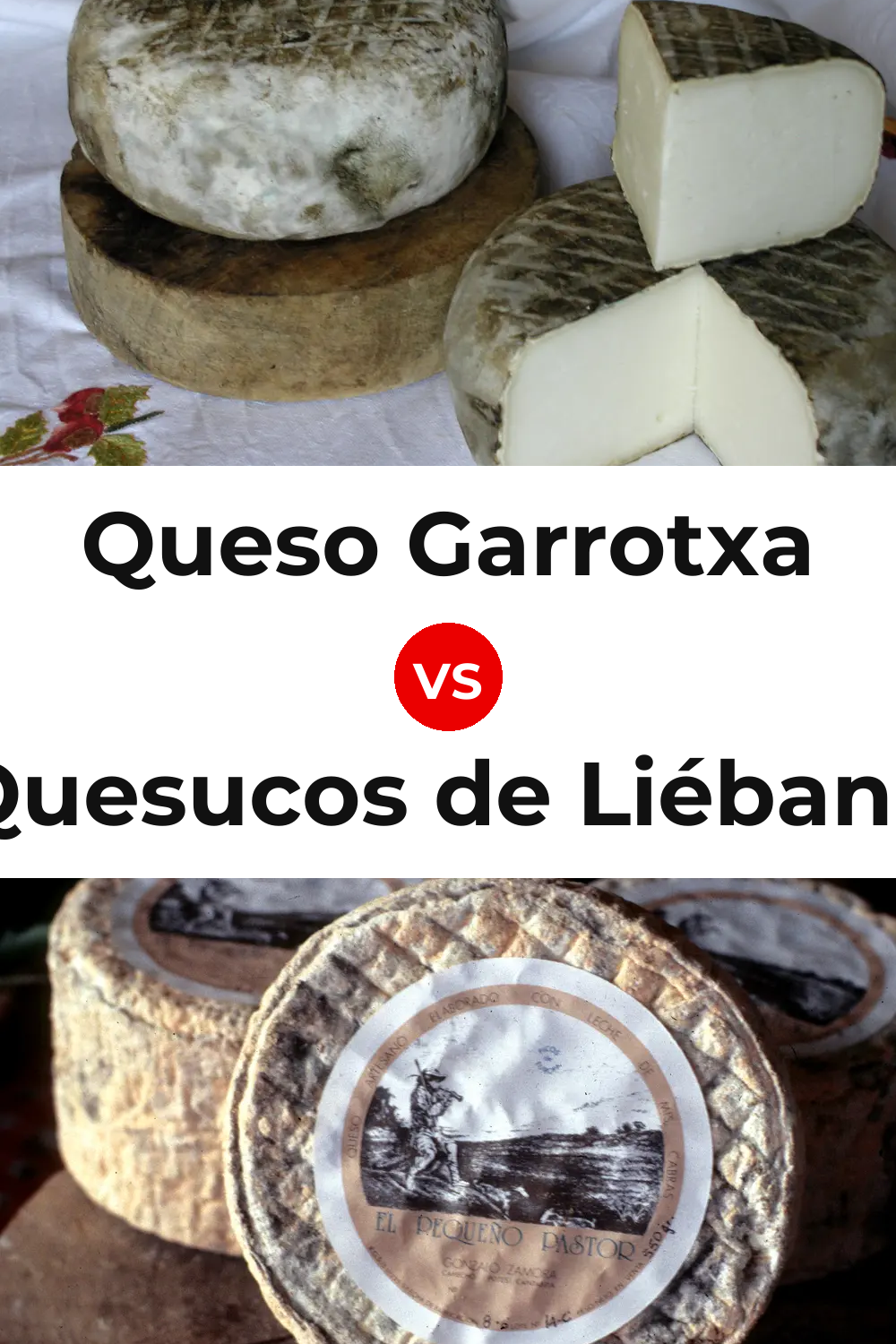 Queso Garrotxa vs Quesucos de Liébana Cheese Pinterest comparison