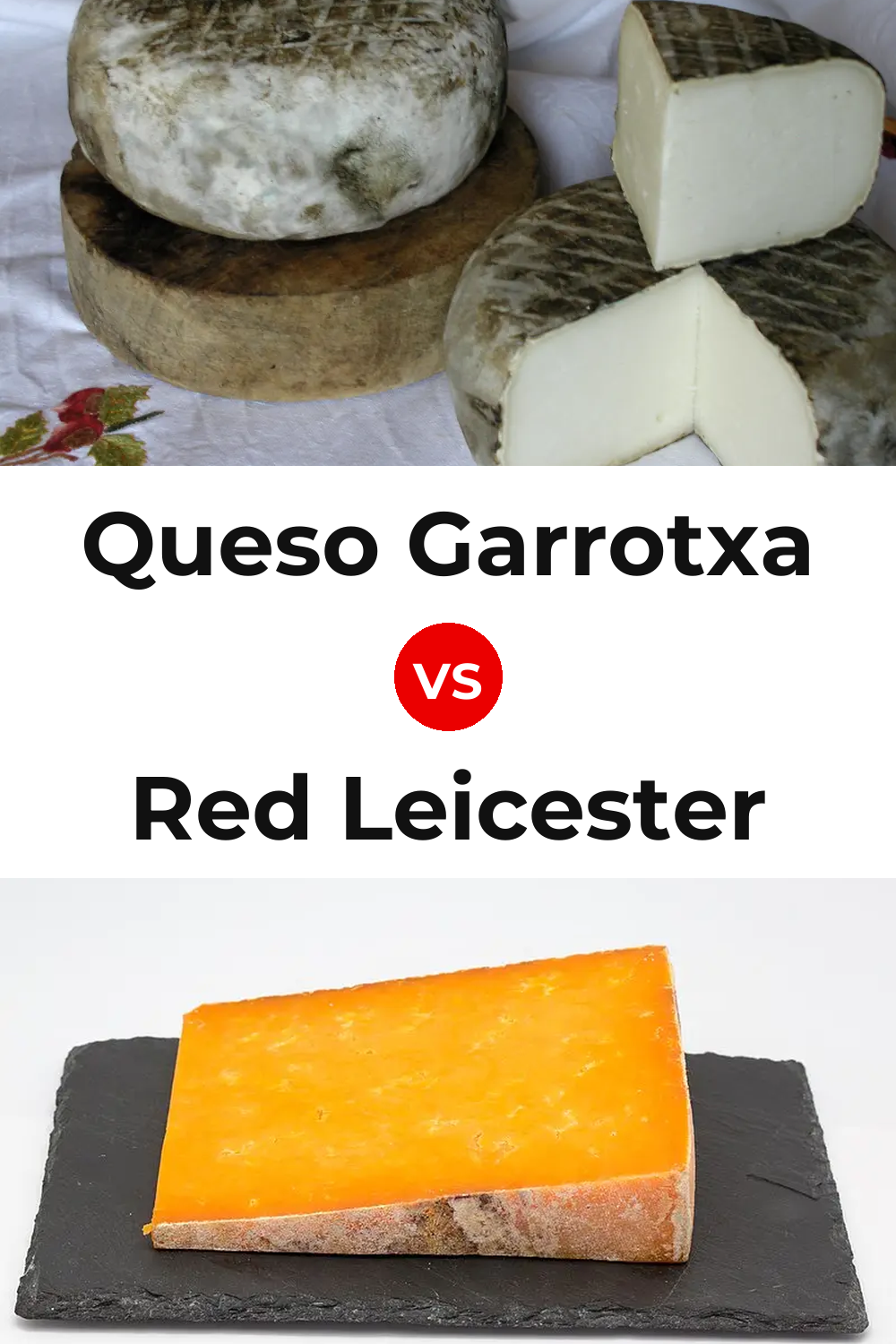 Queso Garrotxa vs Red Leicester Cheese Pinterest comparison