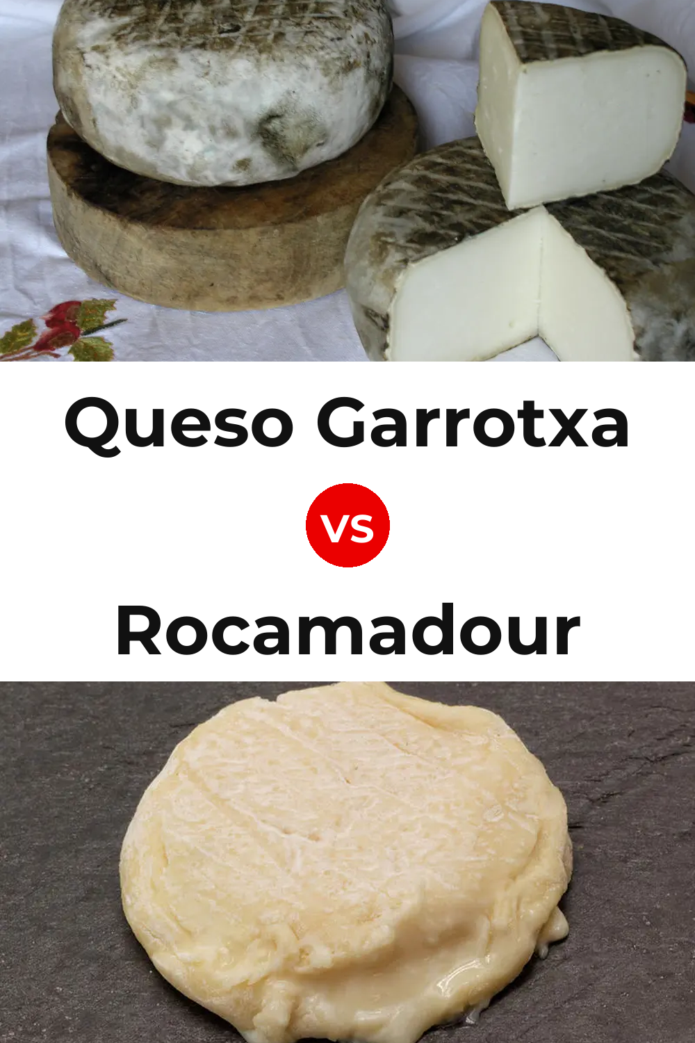 Queso Garrotxa vs Rocamadour Cheese Pinterest comparison
