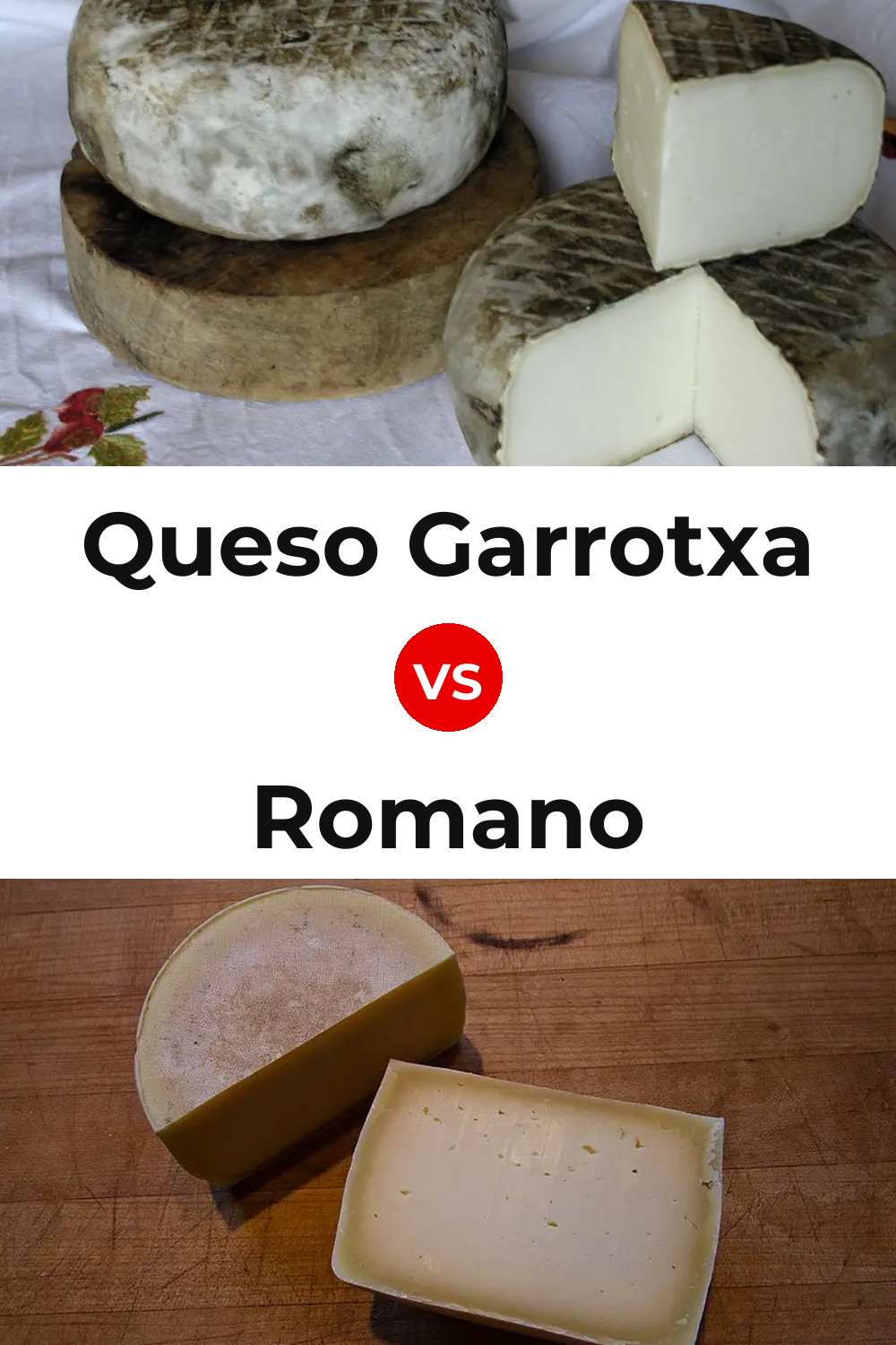 Queso Garrotxa vs Romano Cheese Pinterest comparison