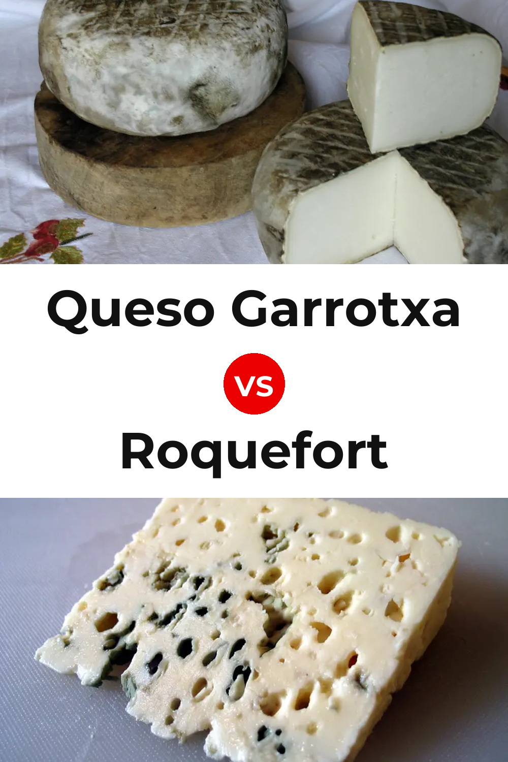 Queso Garrotxa vs Roquefort Cheese Pinterest comparison