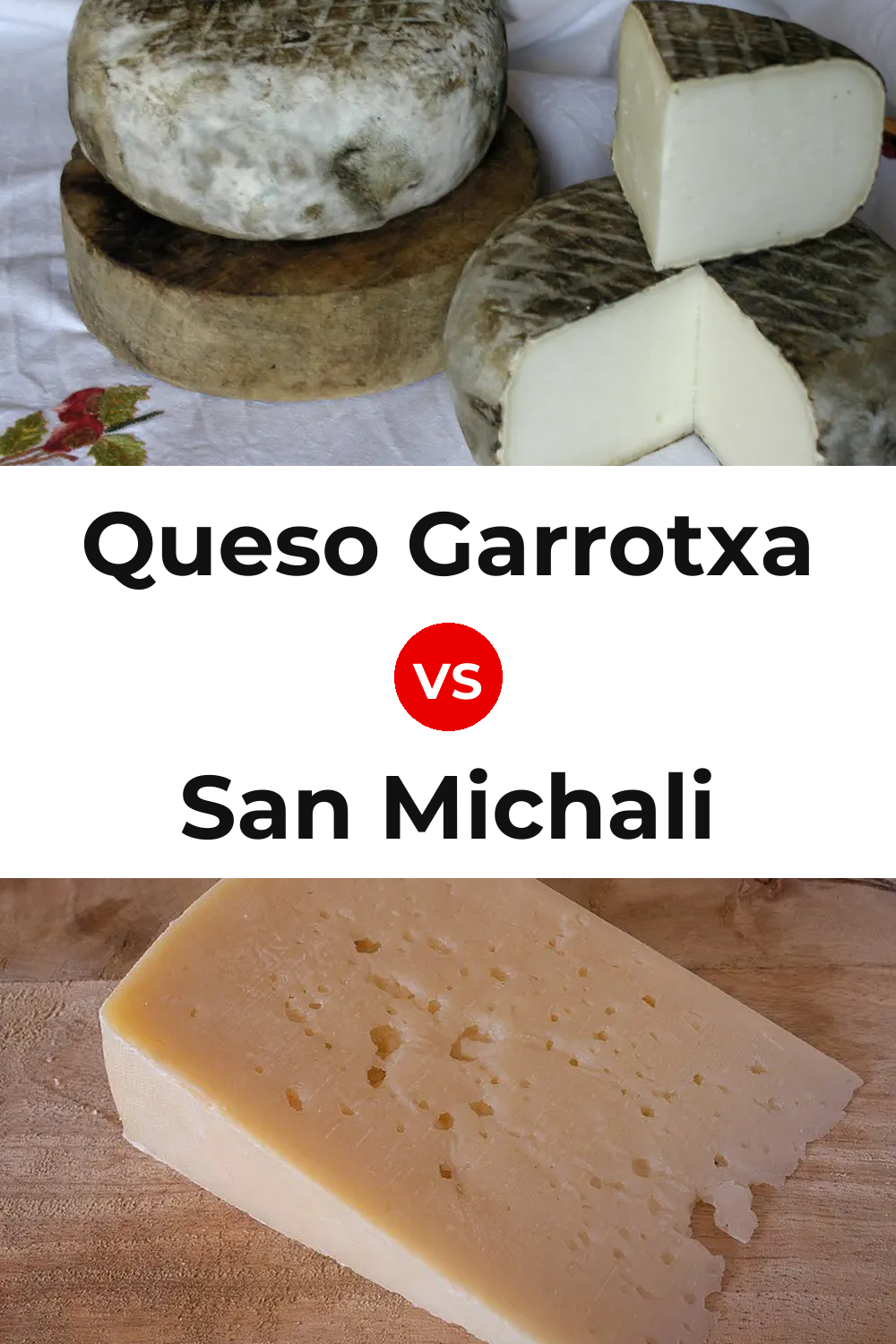 Queso Garrotxa vs San Michali Cheese Pinterest comparison