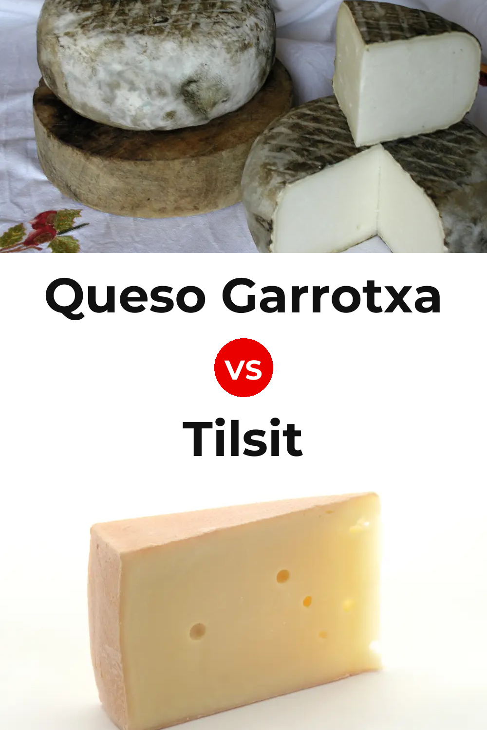 Queso Garrotxa vs Tilsit Cheese Pinterest comparison