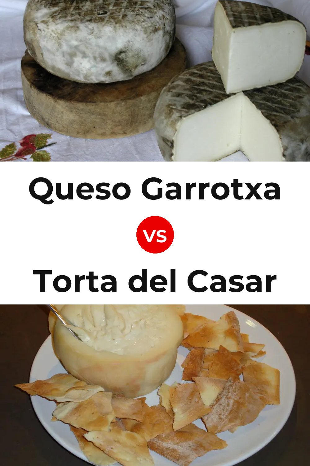 Queso Garrotxa vs Torta del Casar Cheese Pinterest comparison