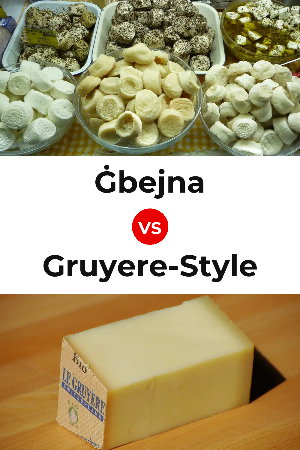Ġbejna Cheese vs Gruyere-Style Cheese Pinterest comparison