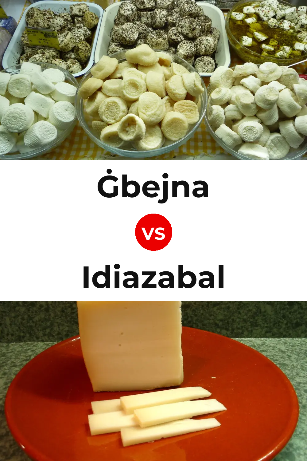 Ġbejna Cheese vs Idiazabal Cheese Pinterest comparison