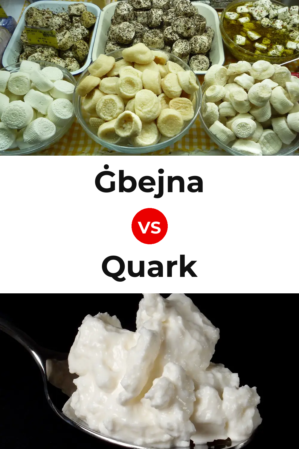 Ġbejna Cheese vs Quark Cheese Pinterest comparison