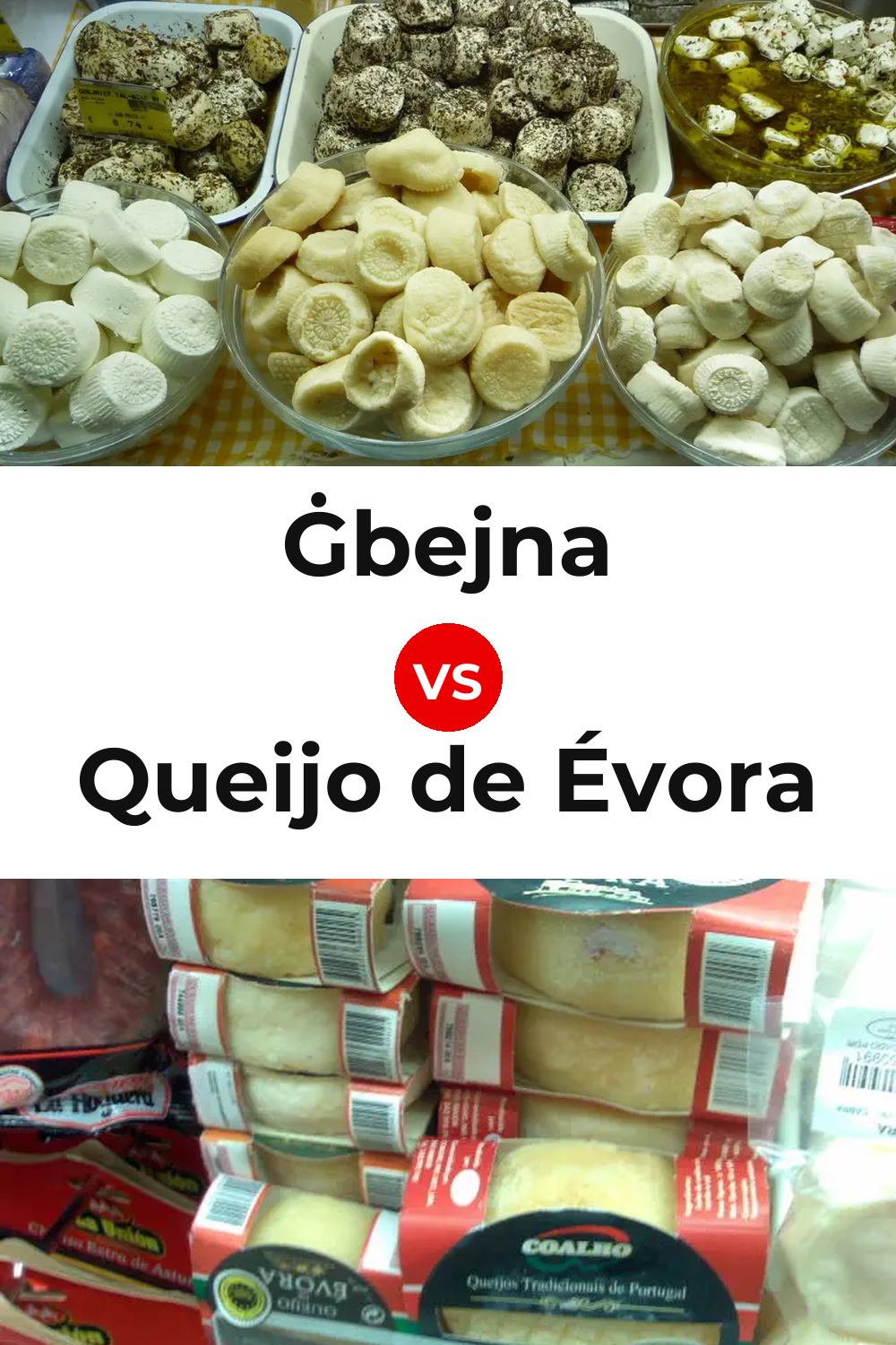Ġbejna Cheese vs Queijo de Évora Pinterest comparison
