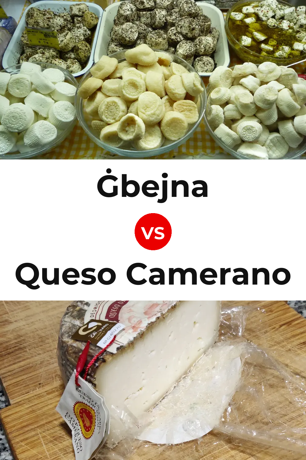 Ġbejna Cheese vs Queso Camerano Pinterest comparison
