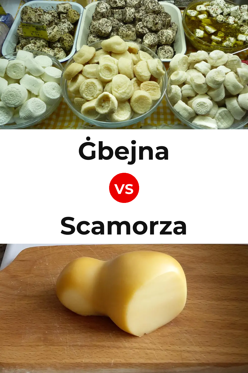 Ġbejna Cheese vs Scamorza Cheese Pinterest comparison