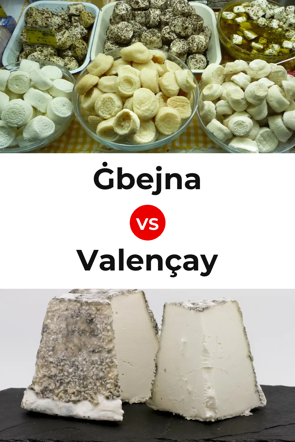 Ġbejna Cheese vs Valençay Cheese Pinterest comparison