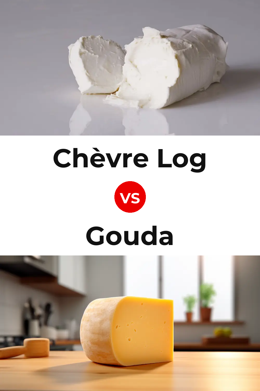Chèvre Log Cheese vs Gouda Cheese Pinterest comparison