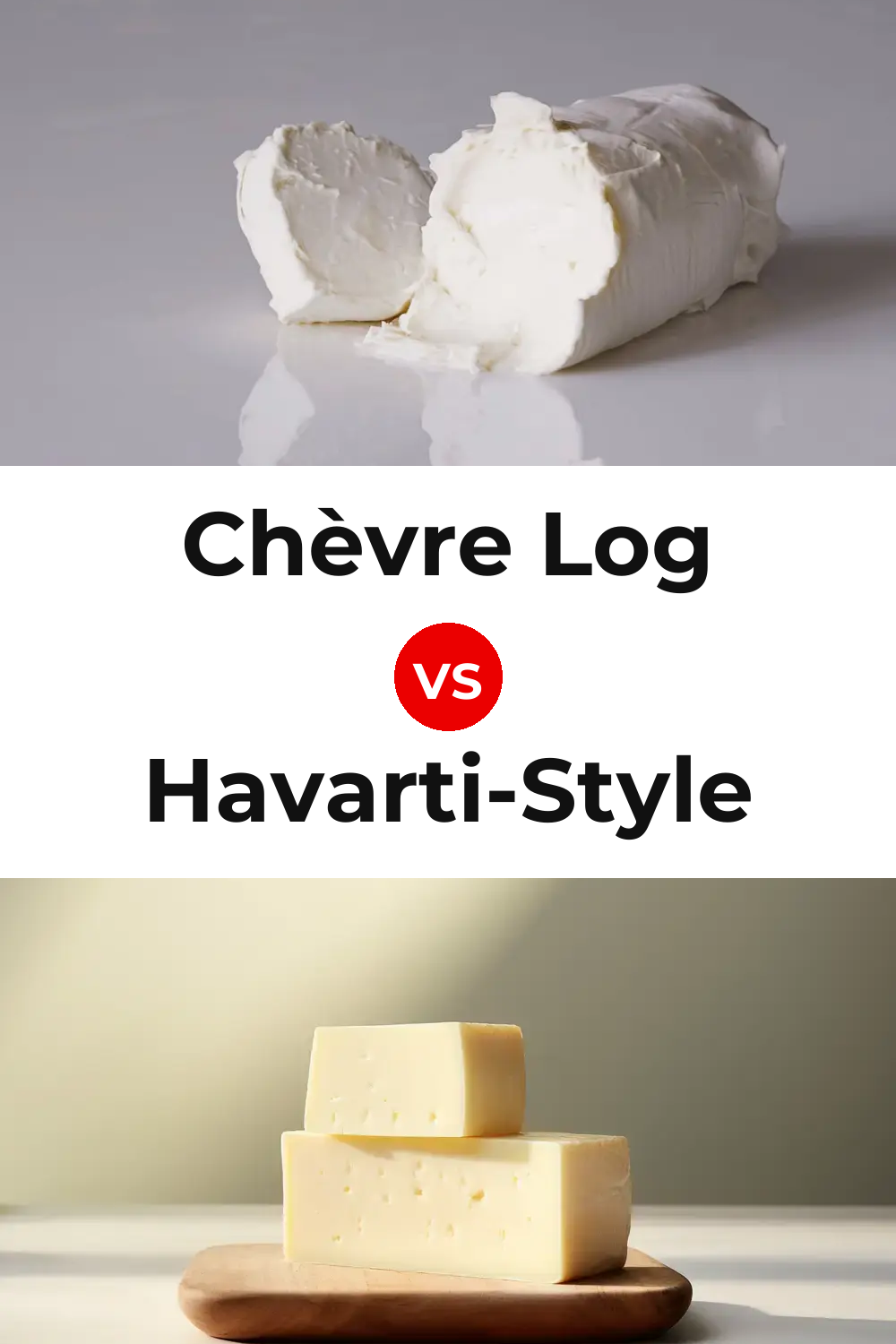 Chèvre Log Cheese vs Havarti-Style Cheese Pinterest comparison