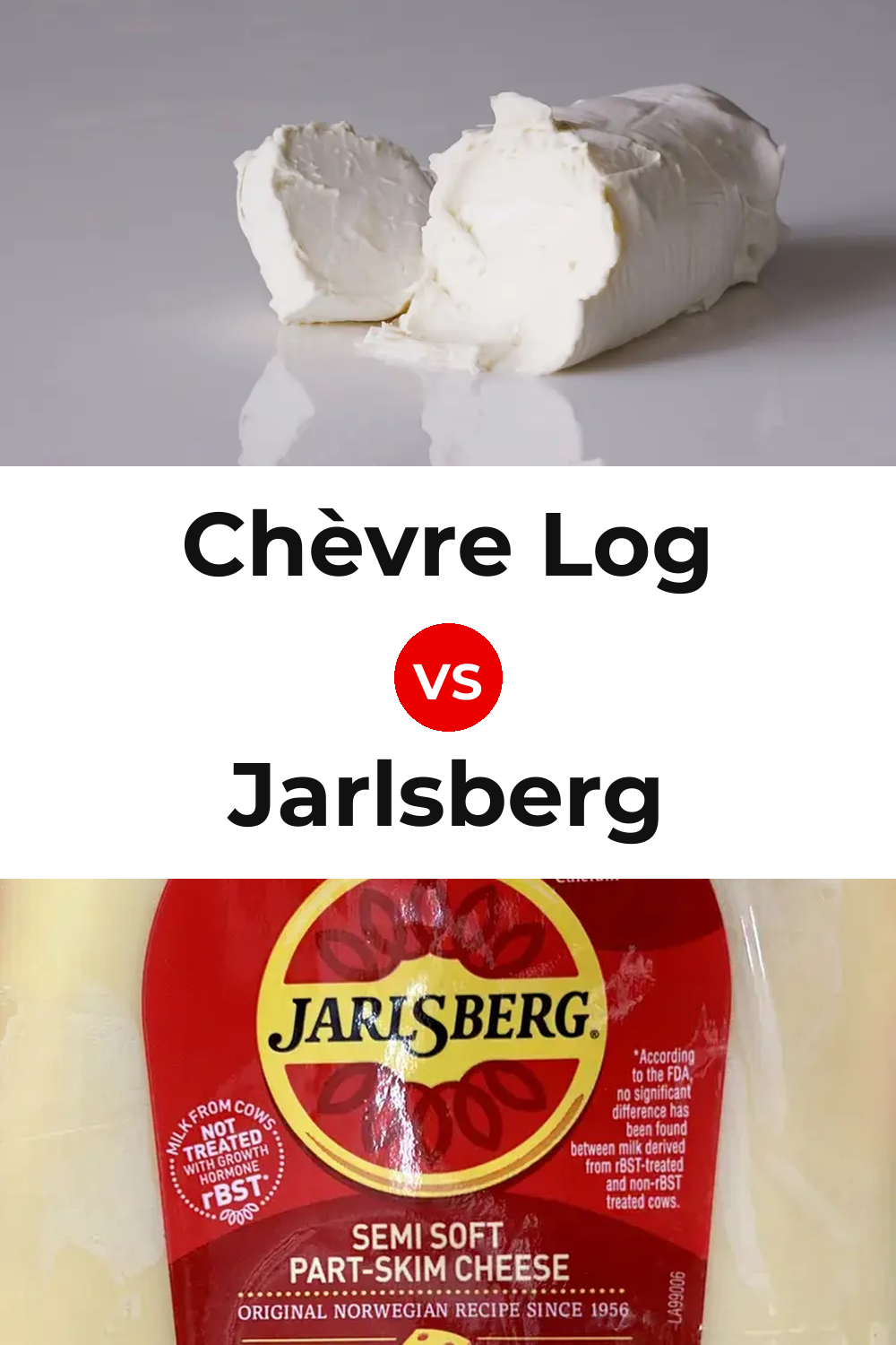 Chèvre Log Cheese vs Jarlsberg Cheese Pinterest comparison
