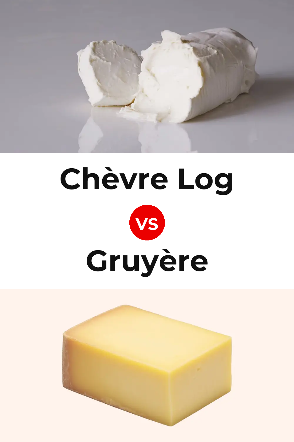Chèvre Log Cheese vs Gruyère Cheese Pinterest comparison