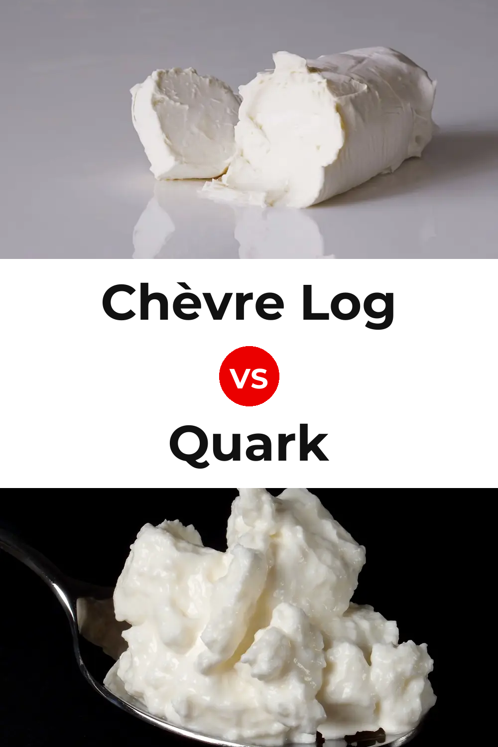 Chèvre Log Cheese vs Quark Cheese Pinterest comparison