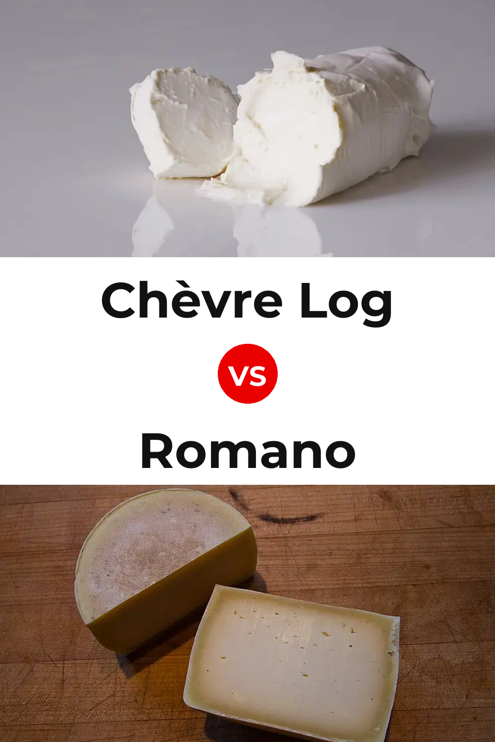 Chèvre Log Cheese vs Romano Cheese Pinterest comparison