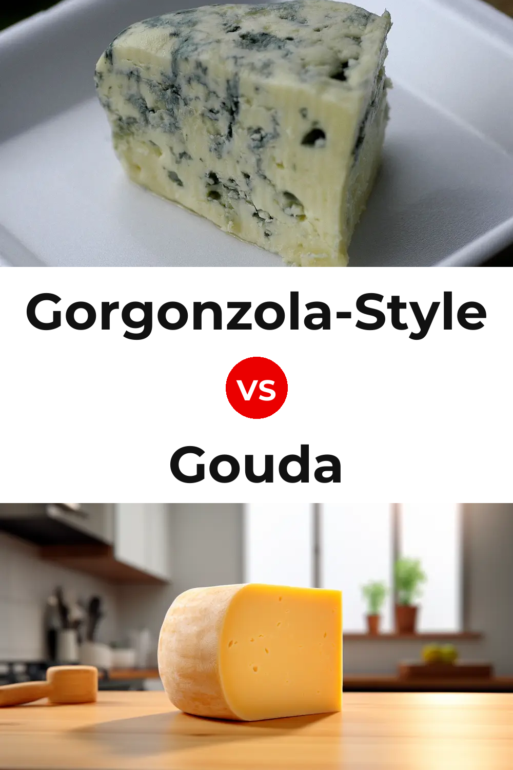 Gorgonzola-Style Cheese vs Gouda Cheese Pinterest comparison