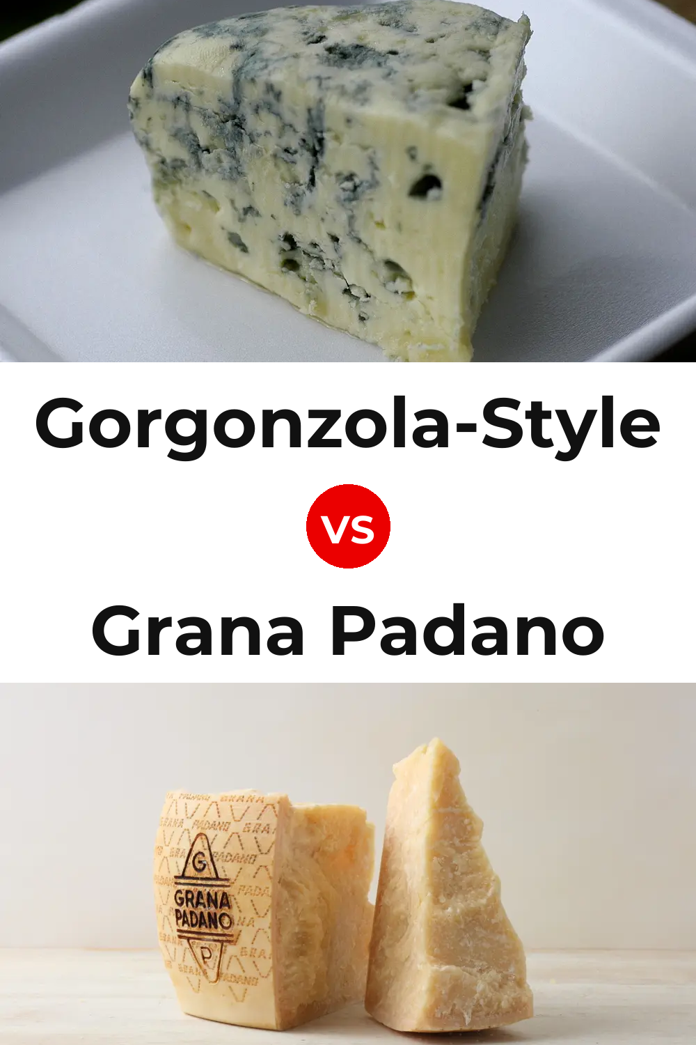 Gorgonzola-Style Cheese vs Grana Padano Cheese Pinterest comparison
