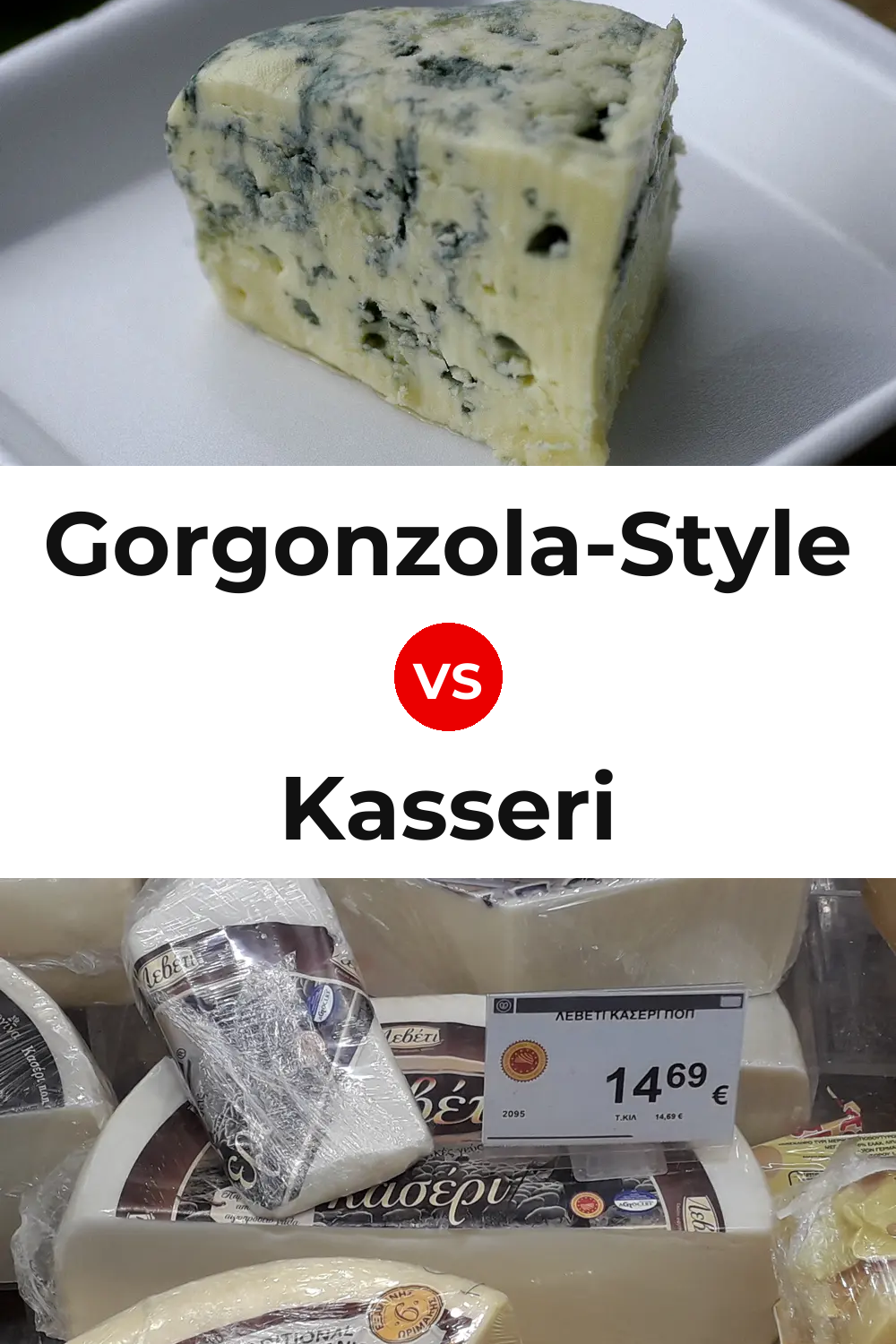 Gorgonzola-Style Cheese vs Kasseri Cheese Pinterest comparison