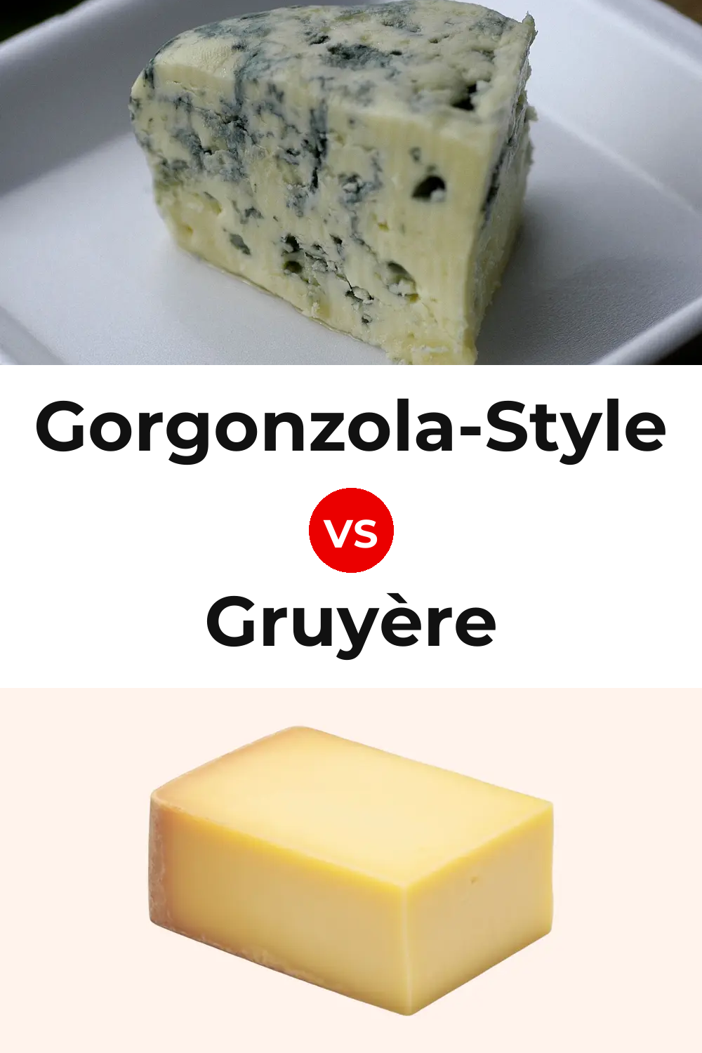 Gorgonzola-Style Cheese vs Gruyère Cheese Pinterest comparison