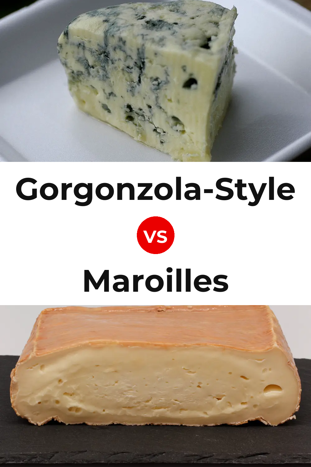 Gorgonzola-Style Cheese vs Maroilles Cheese Pinterest comparison