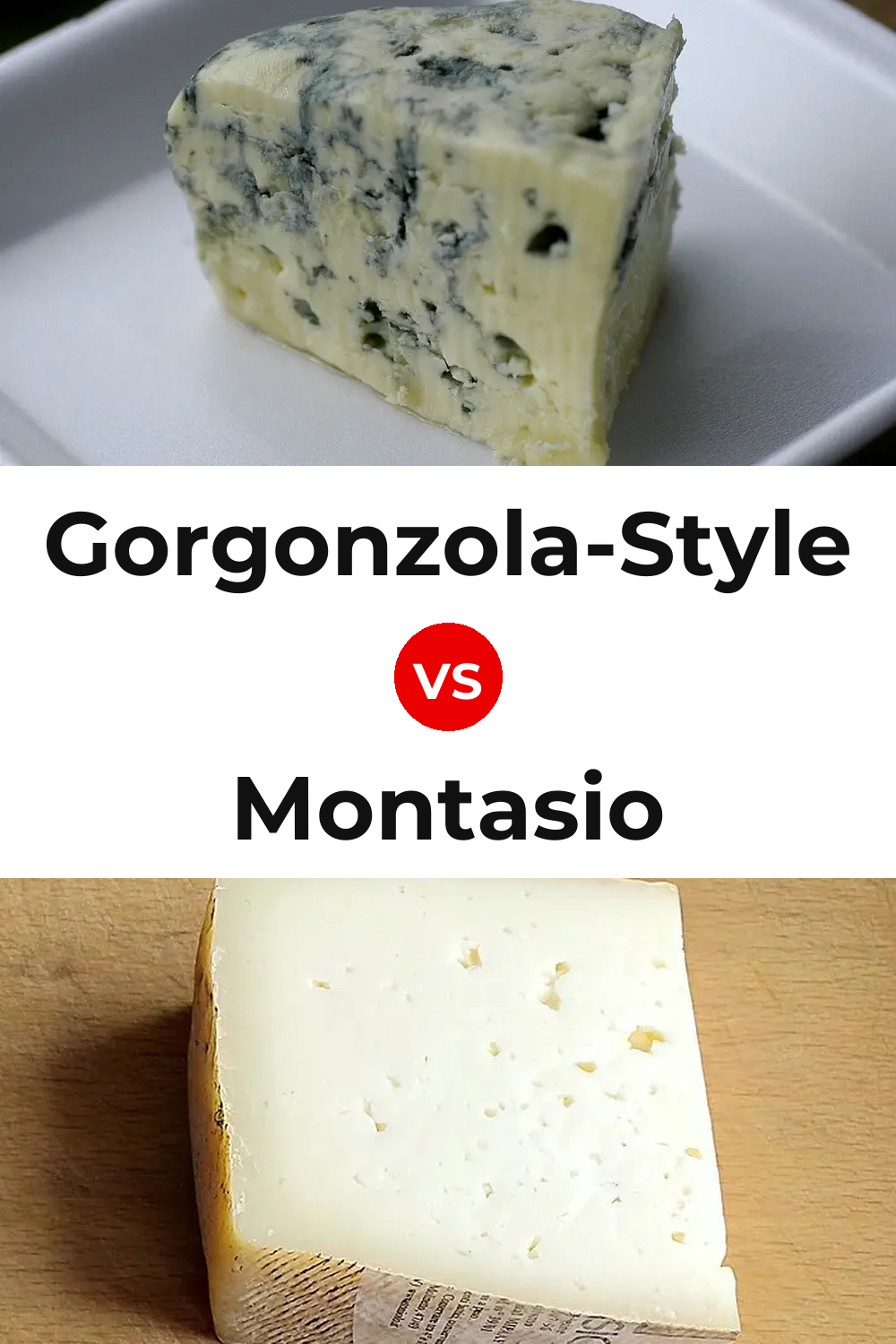 Gorgonzola-Style Cheese vs Montasio Cheese Pinterest comparison