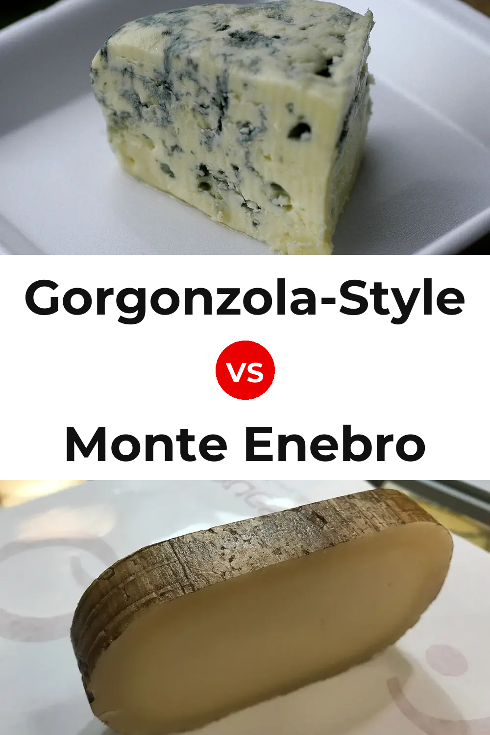 Gorgonzola-Style Cheese vs Monte Enebro Cheese Pinterest comparison