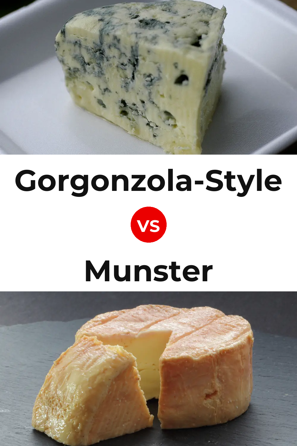 Gorgonzola-Style Cheese vs Munster Cheese Pinterest comparison