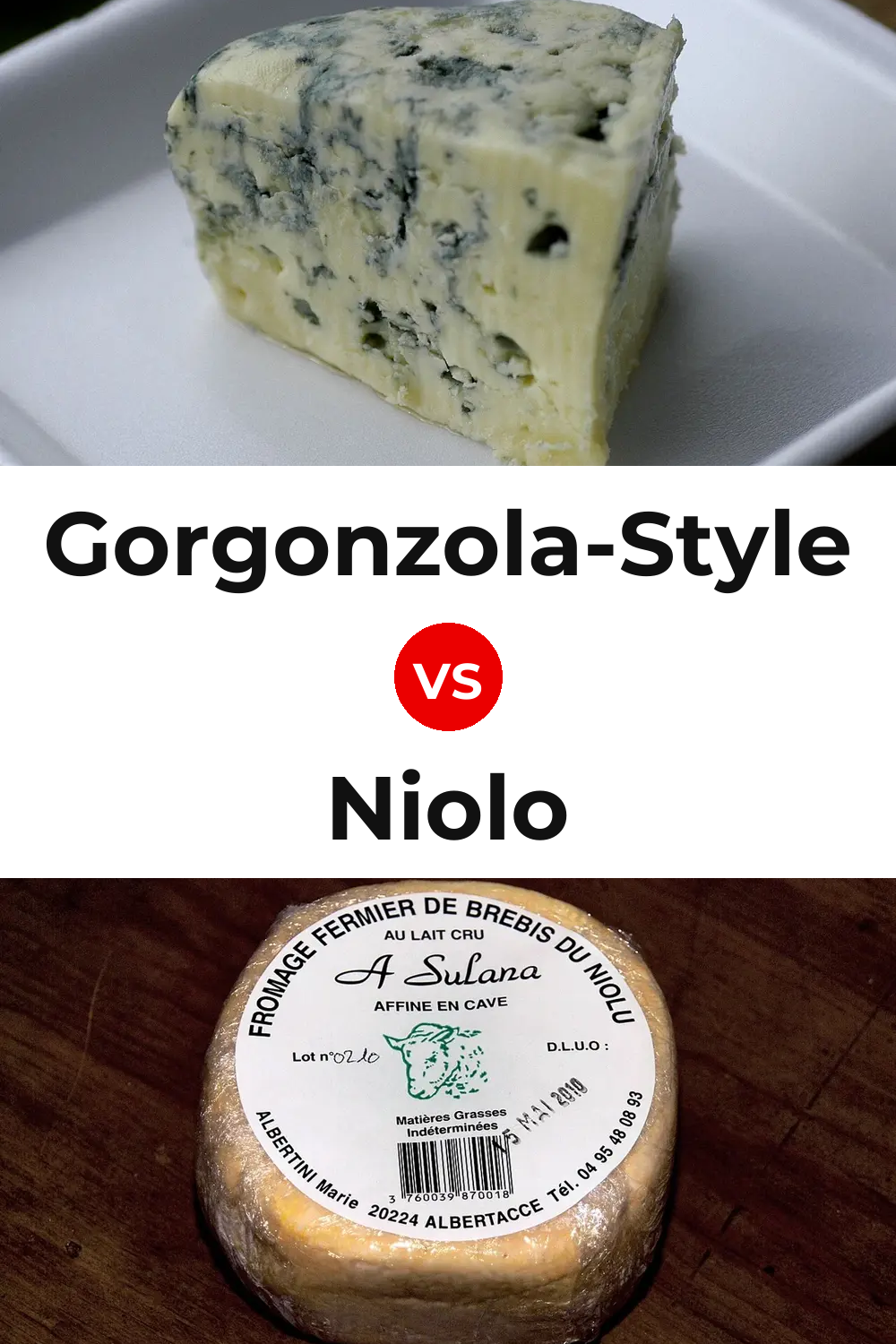 Gorgonzola-Style Cheese vs Niolo Cheese Pinterest comparison
